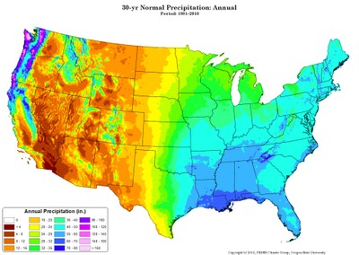 30-yr Normal Precipitation: Annual