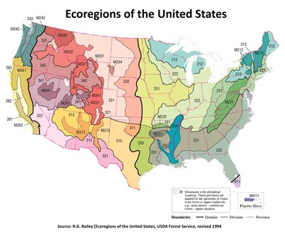 Ecoregions of the US, RG Bailey