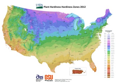USDA Hardiness Zone Maps 2012